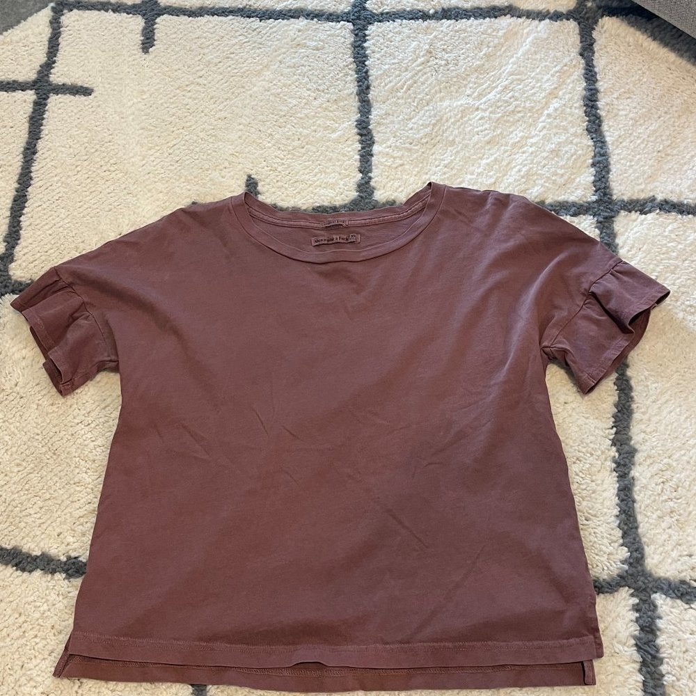 Rose Ruffle Sleeve T-Shirt